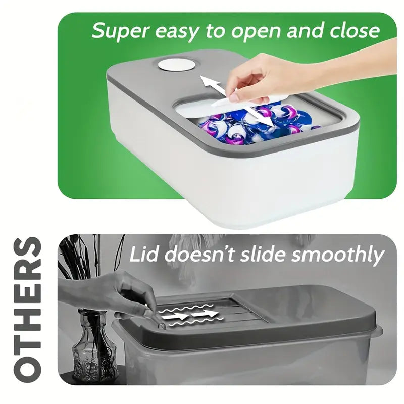 Laundry Pod Container with Slide Lid