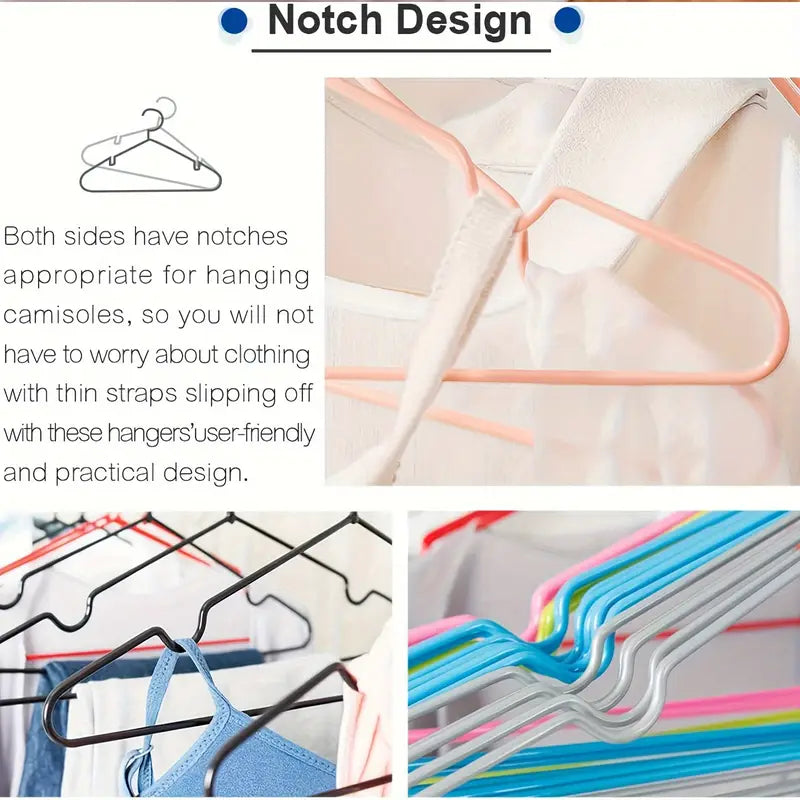 20 Pack Metal Hangers Elegant Lacquered Finish