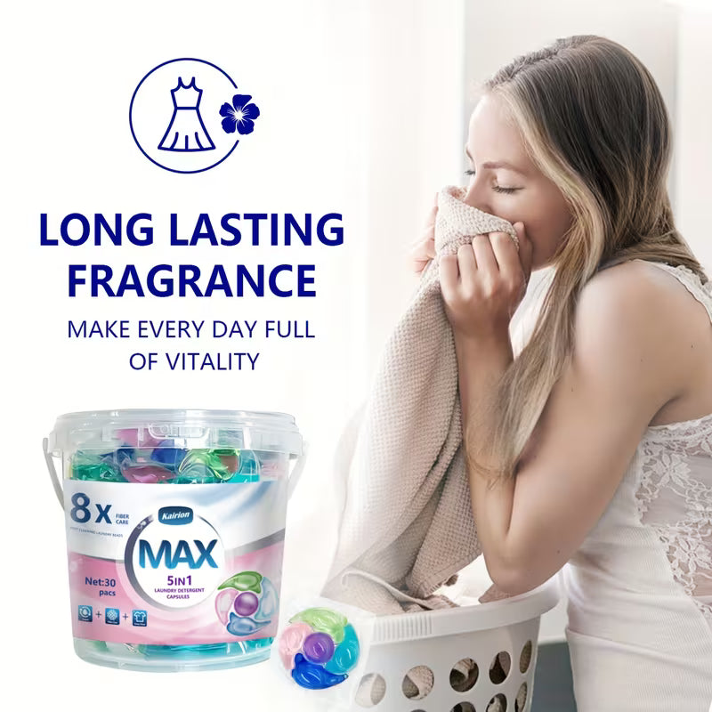 R375.00! 30 5 in 1 Laundry Detergent Pads, MAX Edition