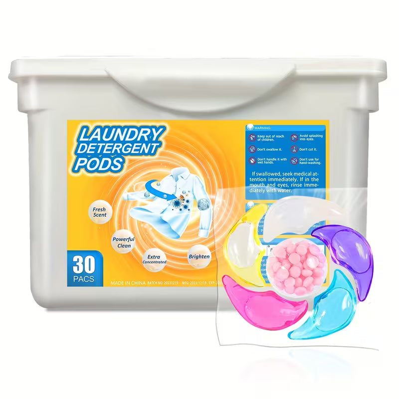 30/40/50 Laundry Detergent Pods Multi-Purpose Cleaner Fresh Natural Scent