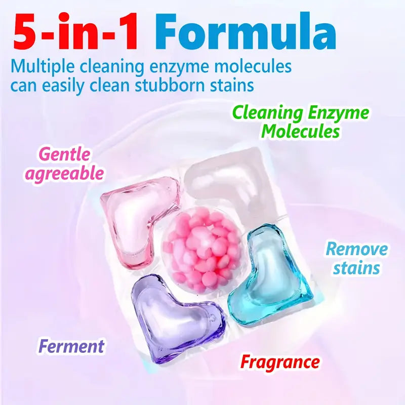 129 Pieces Laundry Detergent Pods 5 in 1 Multi-Purpose