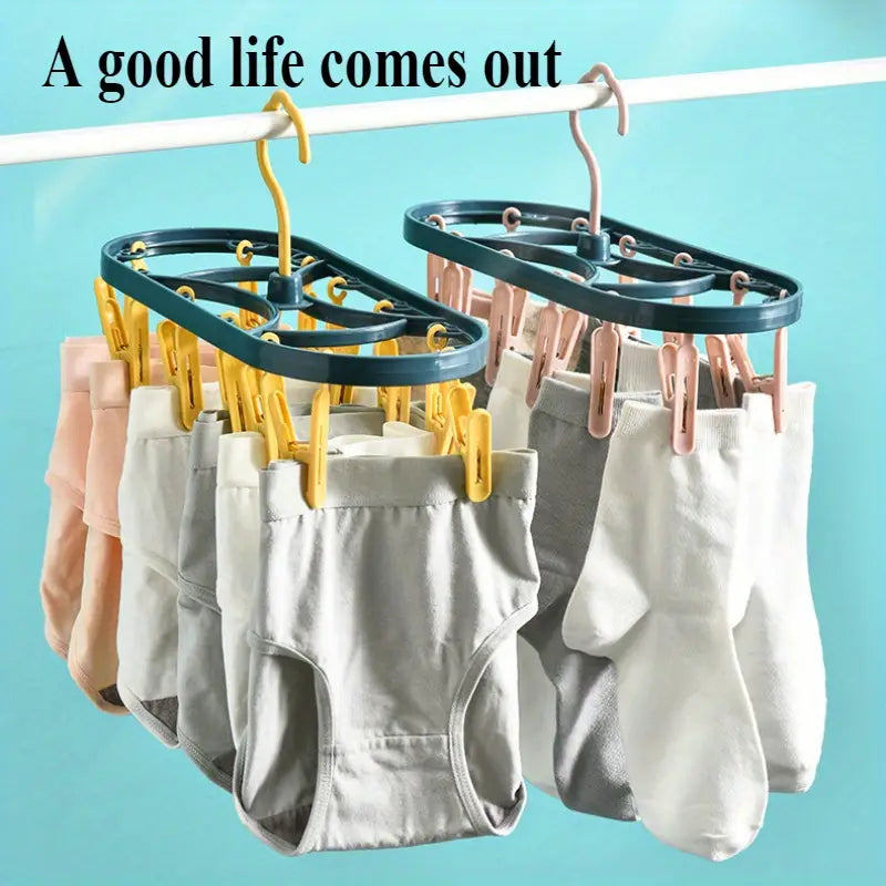 Plastic Clothes Drying Rack 12 Clip