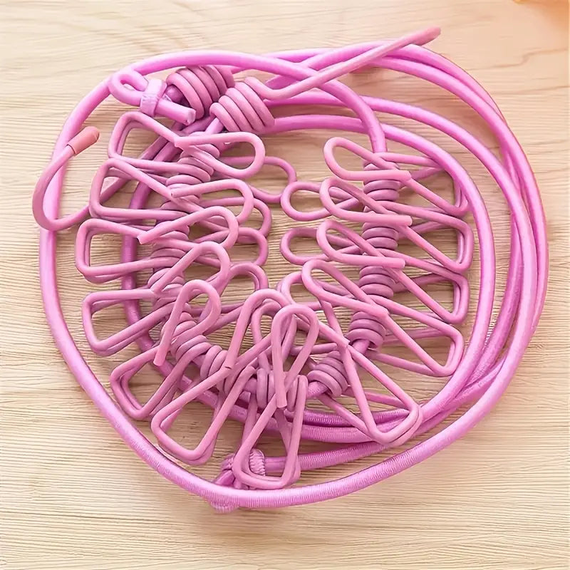 Portable Travel Clothesline with 12 Clips