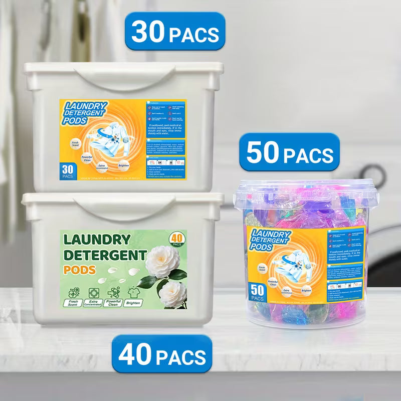 30/40/50 Laundry Detergent Pods Multi-Purpose Cleaner Fresh Natural Scent