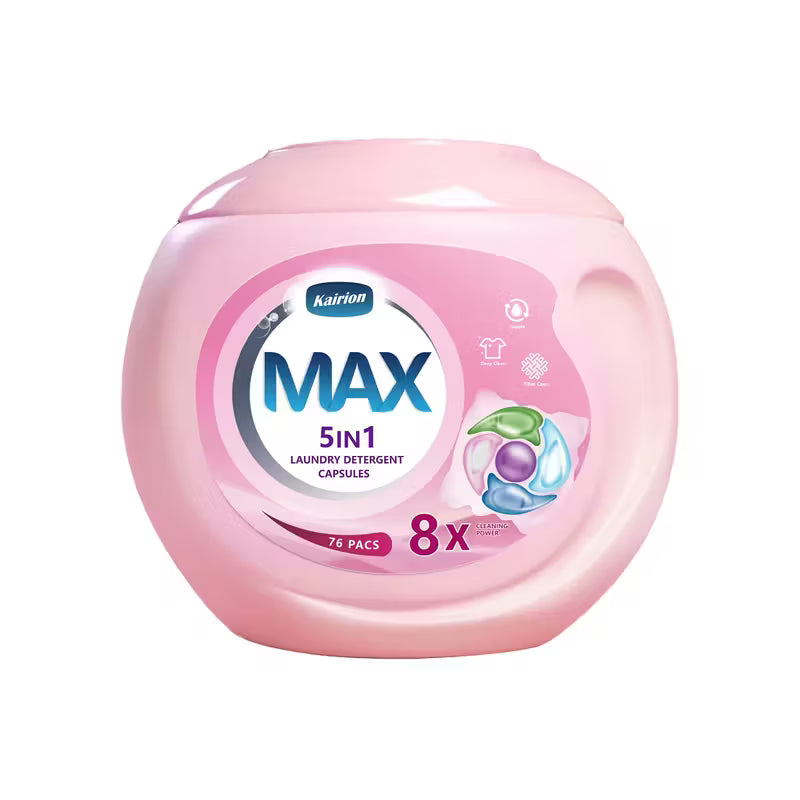 76 MAX Laundry Detergent Beads, 5-In-1 Function Deep Cleansing