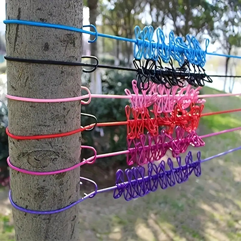 Portable Travel Clothesline with 12 Clips