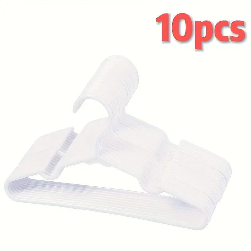 10 pcs Large Capacity Hard Plastic Hangers