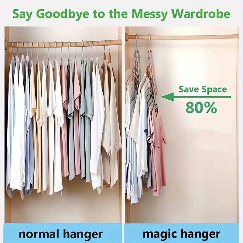 Foldable Plastic Hangers with 9 Holes 10 Pcs