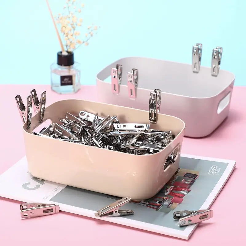 60 pcs Heavy-Duty Stainless Steel Clothes Pegs