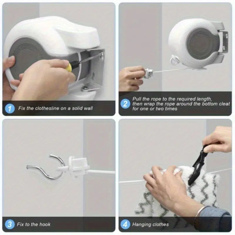 Long Heavy-Duty Clothes Drying Rack with Retractable Design