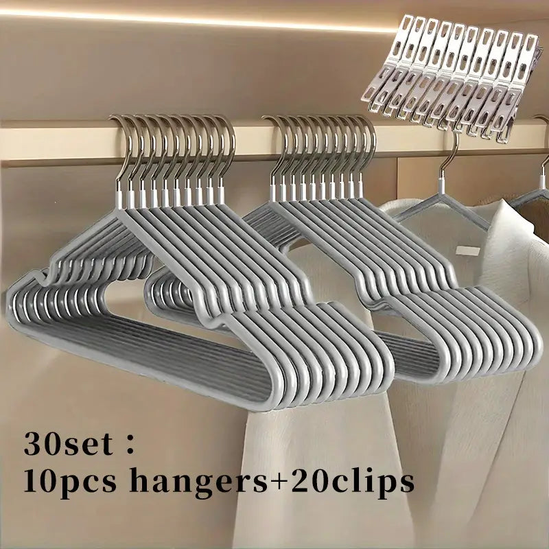 20 Stainless steel clips and 10 nano anti slip metal hangers