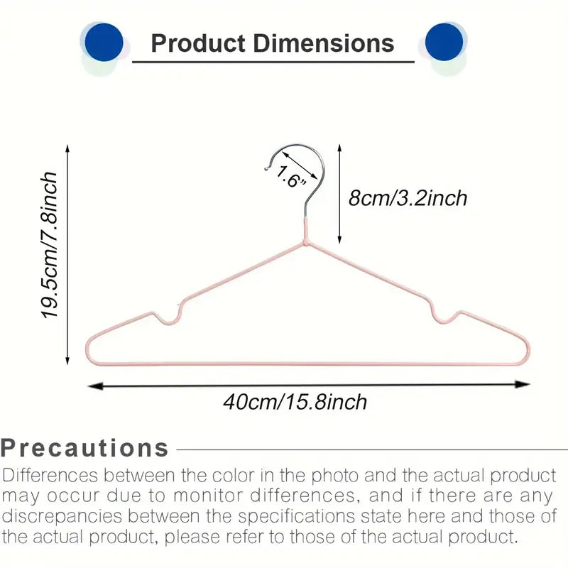 20 Pack Metal Hangers Elegant Lacquered Finish