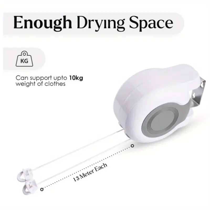 Long Heavy-Duty Clothes Drying Rack with Retractable Design