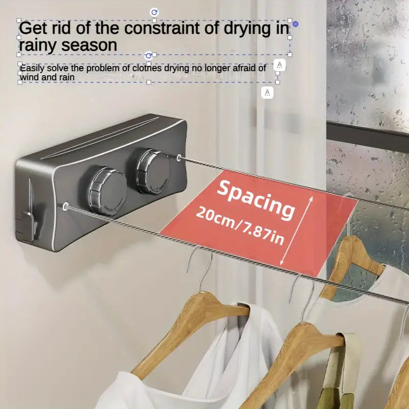 Retractable Double-Line Clothes Drying Rack 5.1 meter