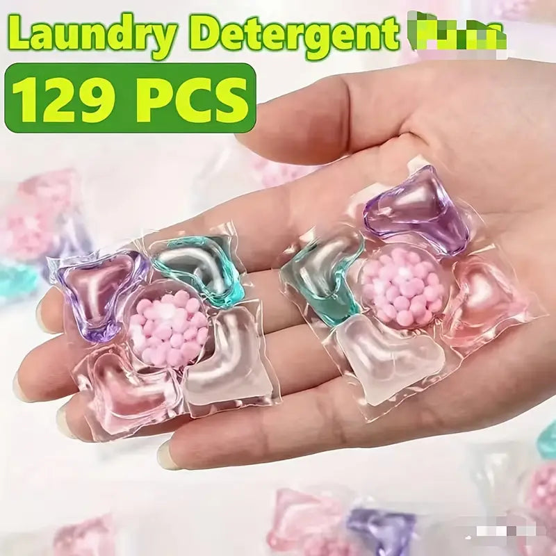 129 Pieces Laundry Detergent Pods 5 in 1 Multi-Purpose