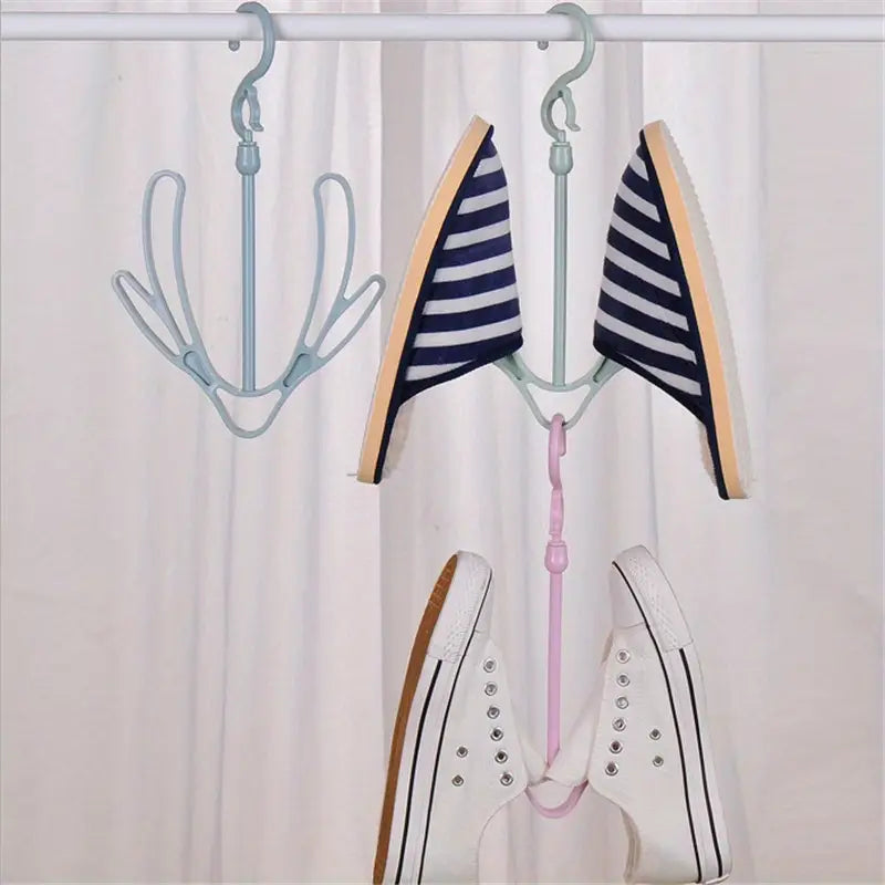 Rotating Wall-Mounted Drying Racks with Hooks 2 Pcs
