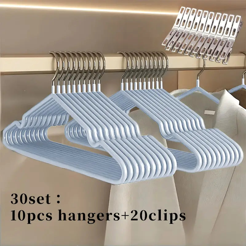 20 Stainless steel clips and 10 nano anti slip metal hangers
