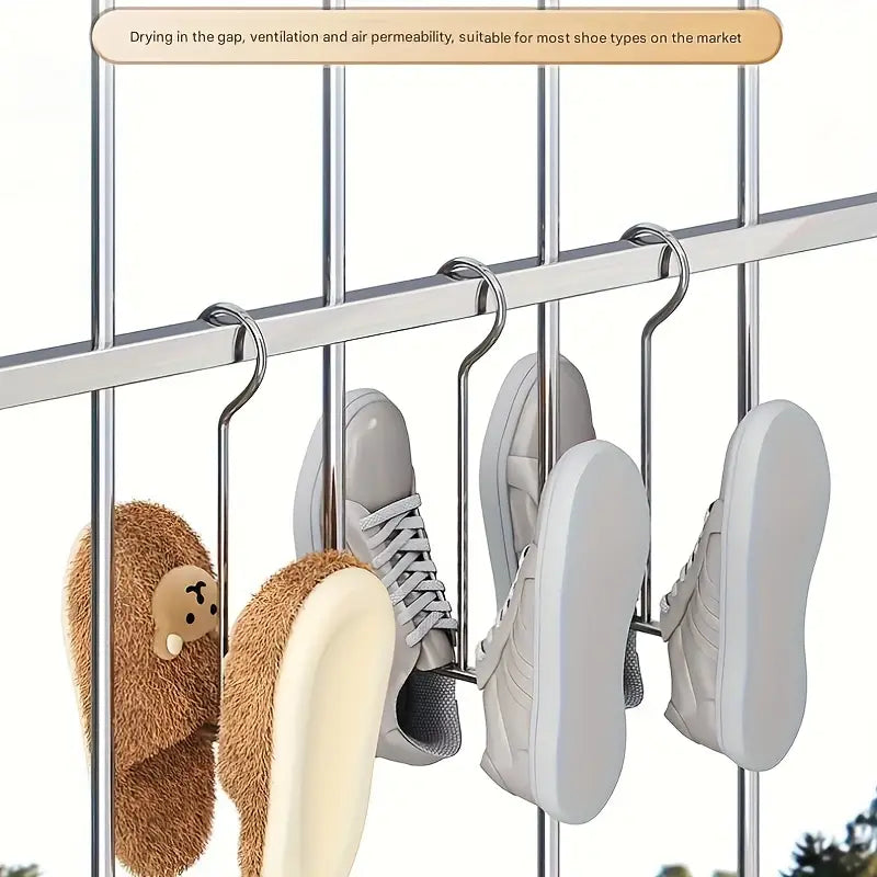 Stainless Steel U-Shaped Shoe & Clothes Drying Rack 5 Pcs
