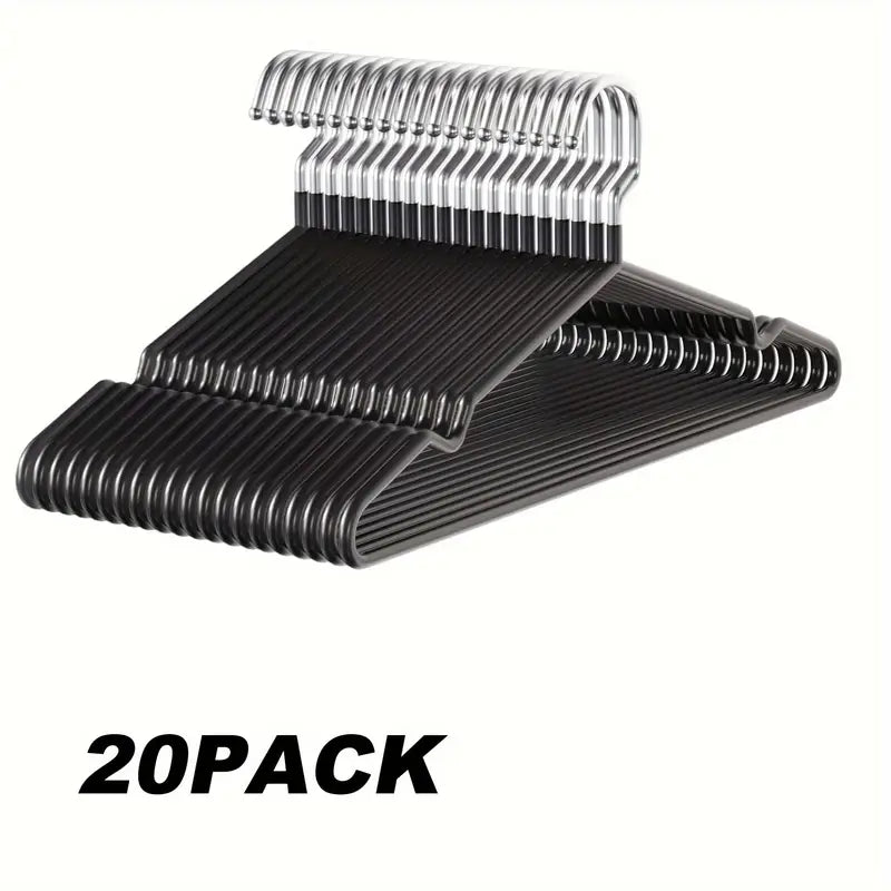 20 Pack Metal Hangers Elegant Lacquered Finish