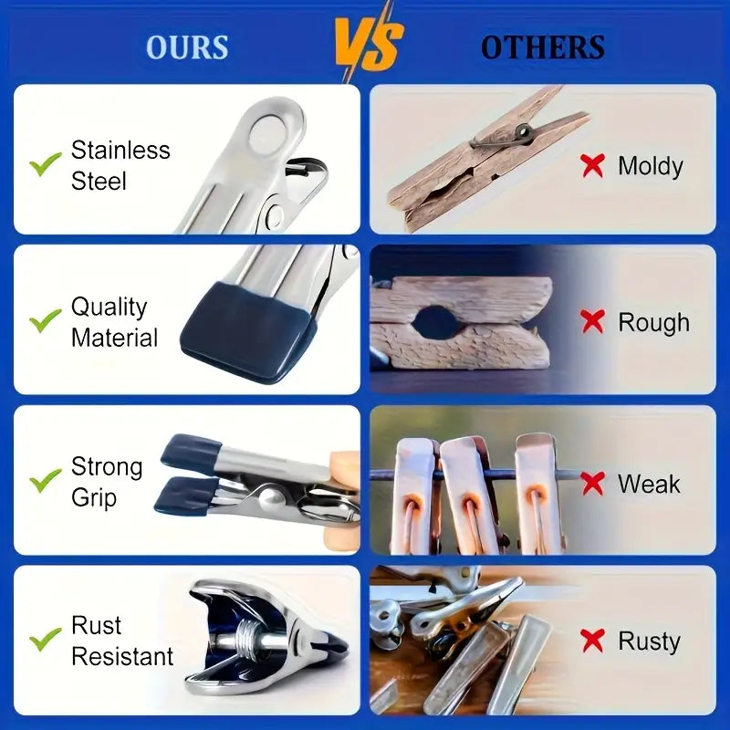 20 pcs Heavy Duty Stainless Steel Clothes Pegs