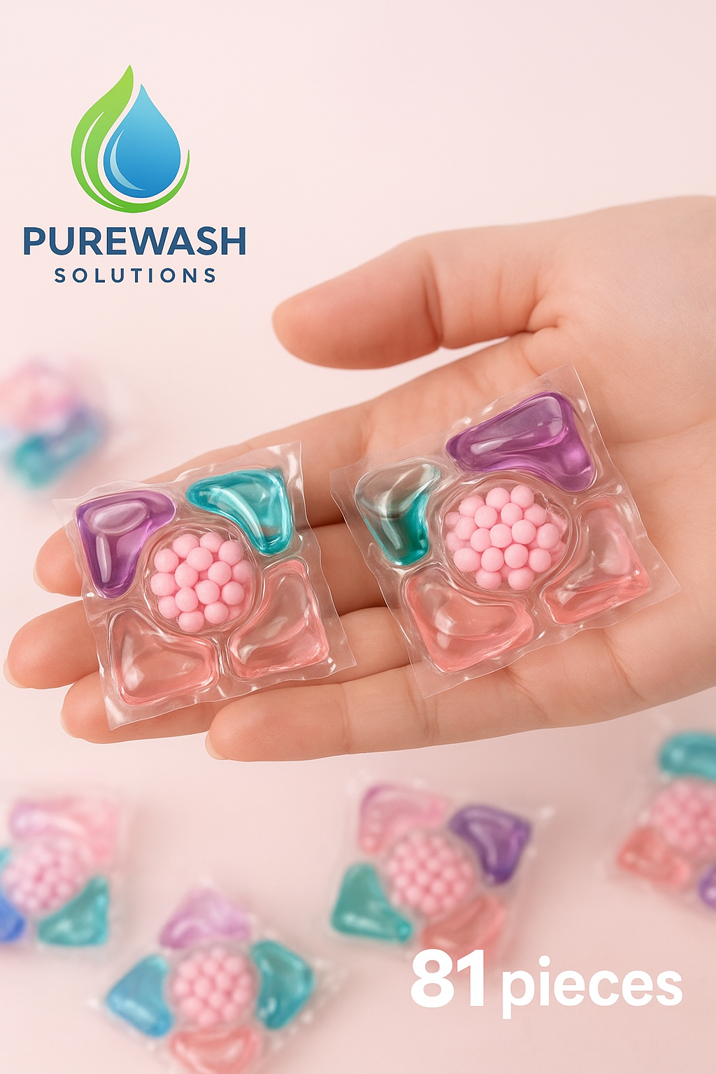 81 Pieces Laundry Detergent Pods 5 in 1 Multi-Purpose