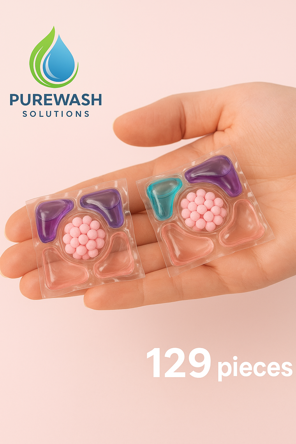 129 Pieces Laundry Detergent Pods 5 in 1 Multi-Purpose