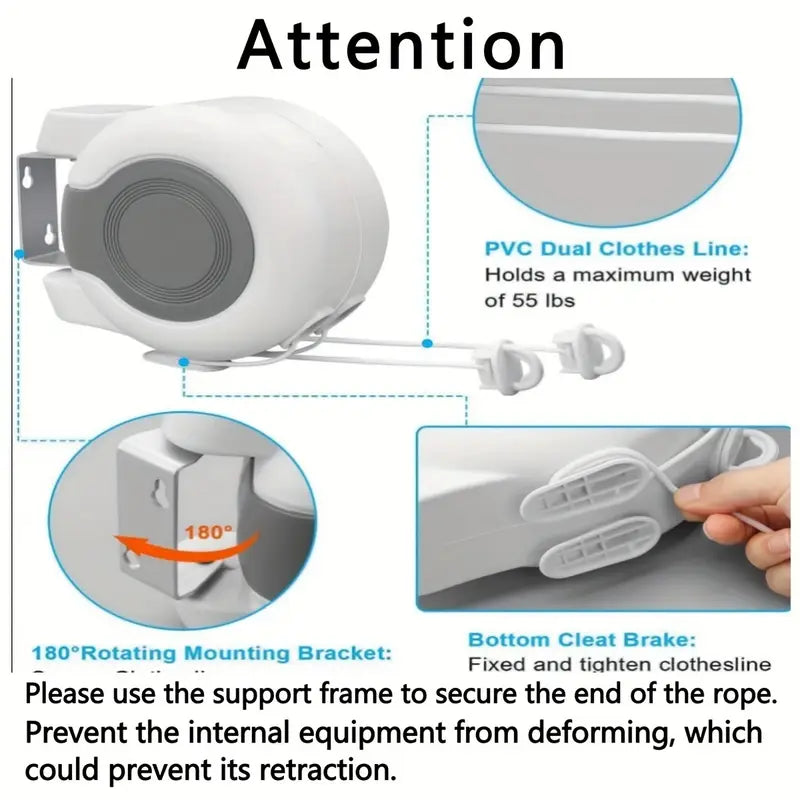 Long Heavy-Duty Clothes Drying Rack with Retractable Design