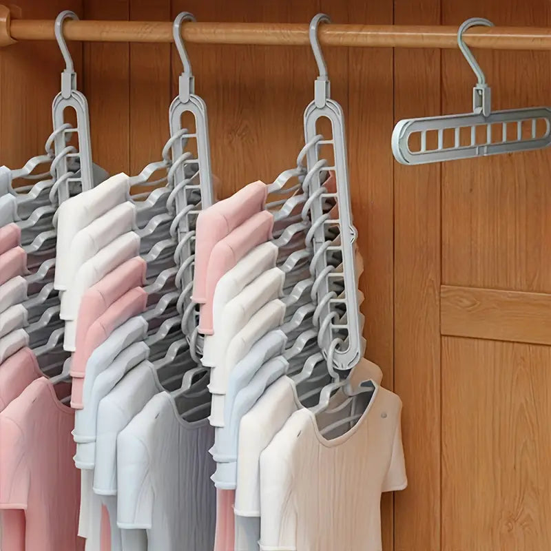 Foldable Plastic Hangers with 9 Holes 10 Pcs
