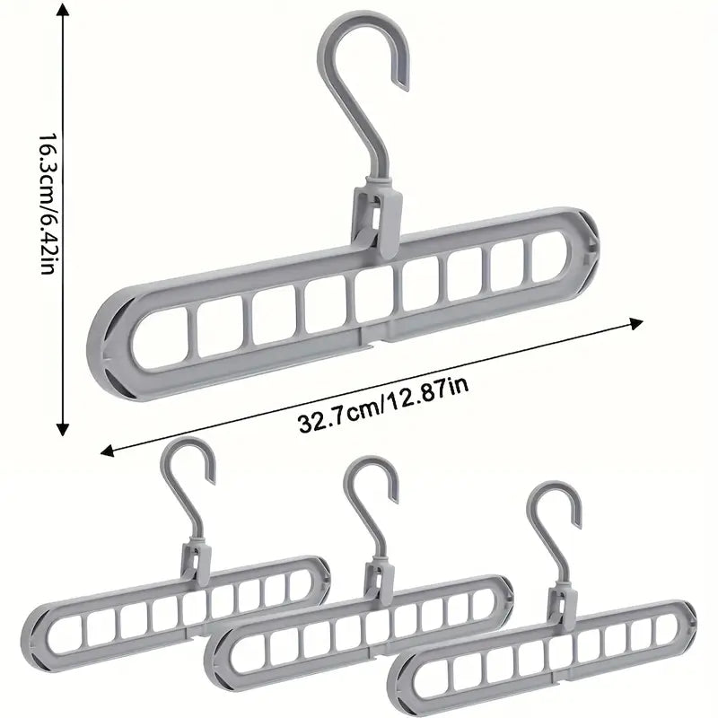 Foldable Plastic Hangers with 9 Holes 10 Pcs