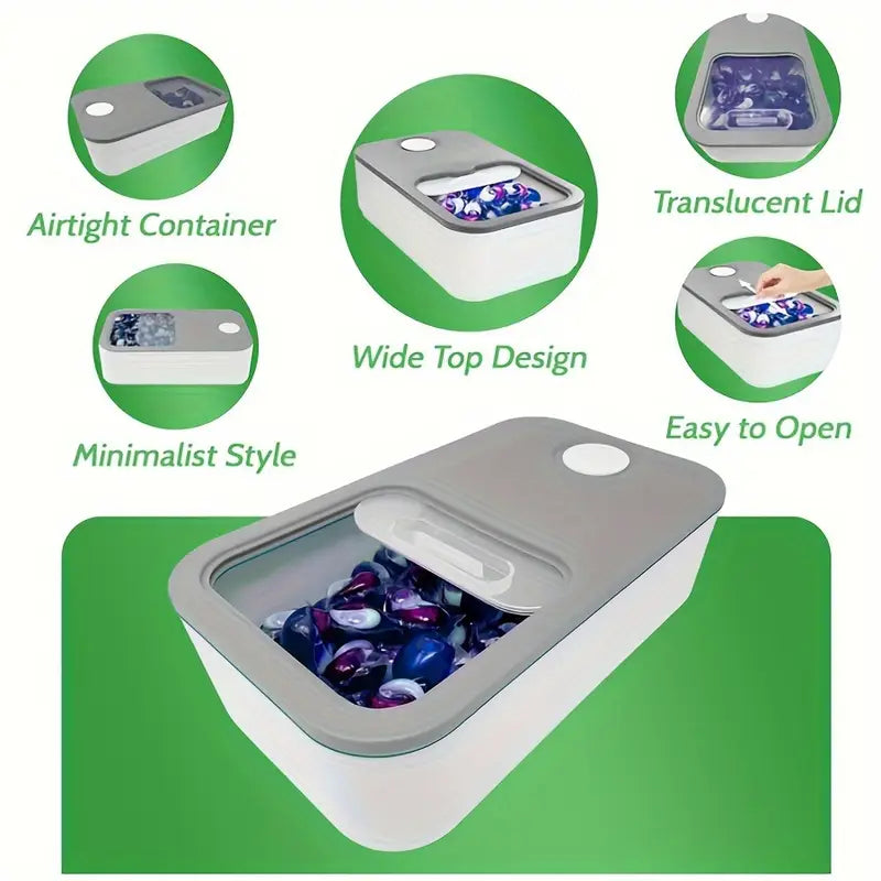 Laundry Pod Container with Slide Lid