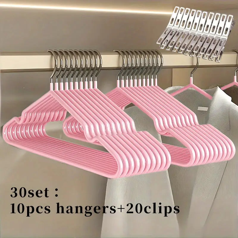 20 Stainless steel clips and 10 nano anti slip metal hangers