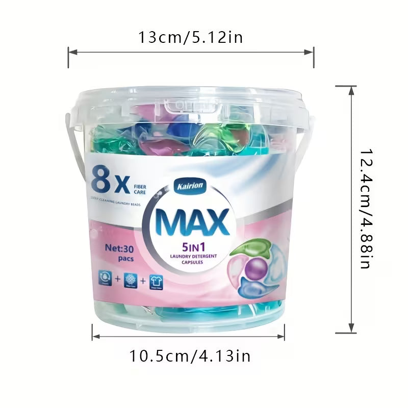 R375.00! 30 5 in 1 Laundry Detergent Pads, MAX Edition