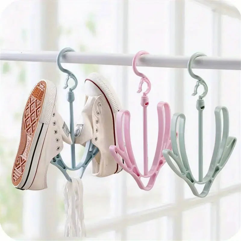 Rotating Wall-Mounted Drying Racks with Hooks 2 Pcs