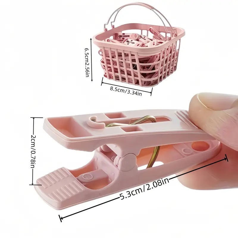 2pcs Set of 60 Durable Plastic Clothespins