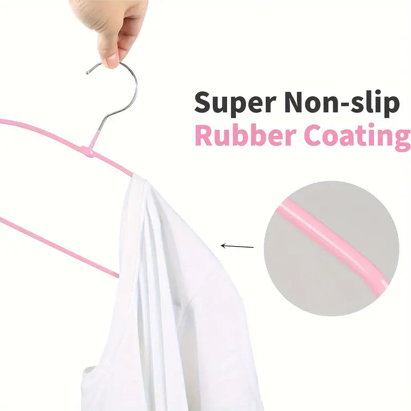 20 Pack Metal Hangers Elegant Lacquered Finish