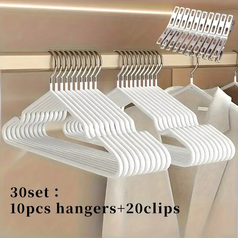 20 Stainless steel clips and 10 nano anti slip metal hangers