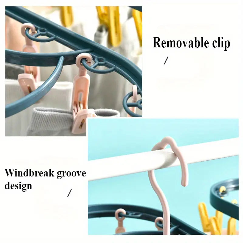 Plastic Clothes Drying Rack 12 Clip