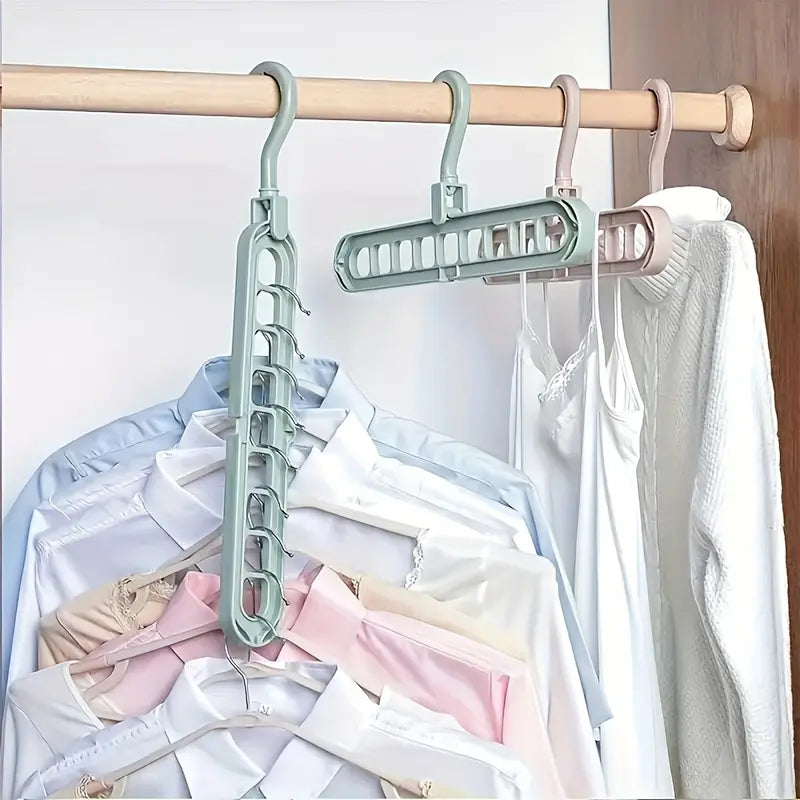Foldable Plastic Hangers with 9 Holes 10 Pcs