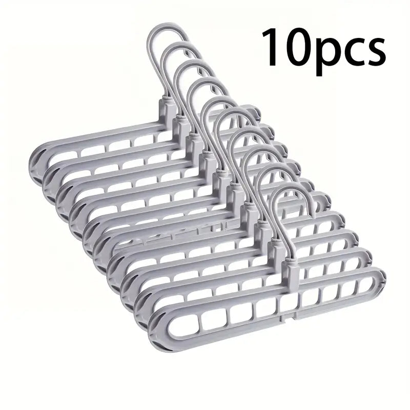 Foldable Plastic Hangers with 9 Holes 10 Pcs