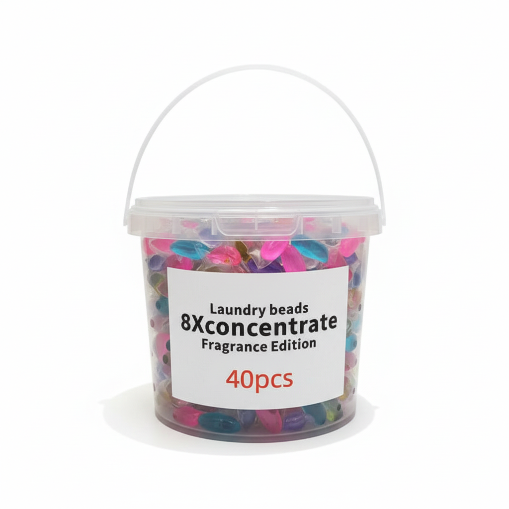 Laundry beads product on white background