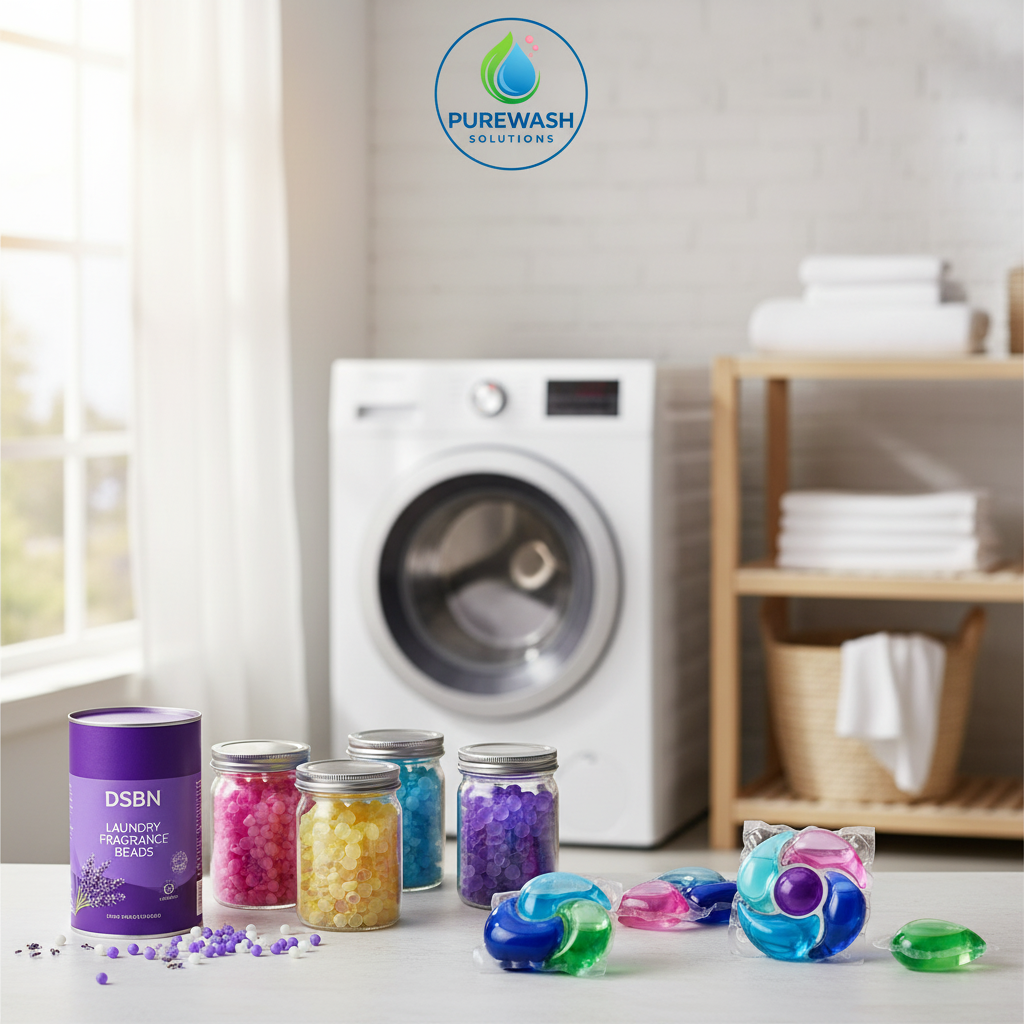Purewash Solutions Homepage Hero Banner with laundry room background