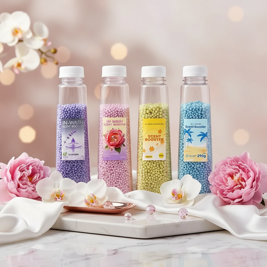 Ultra-luxury IN-WASH Scent Booster collection in premium setting